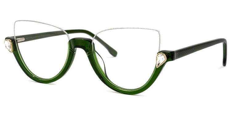 Felicia Cat Eye Green Glasses 