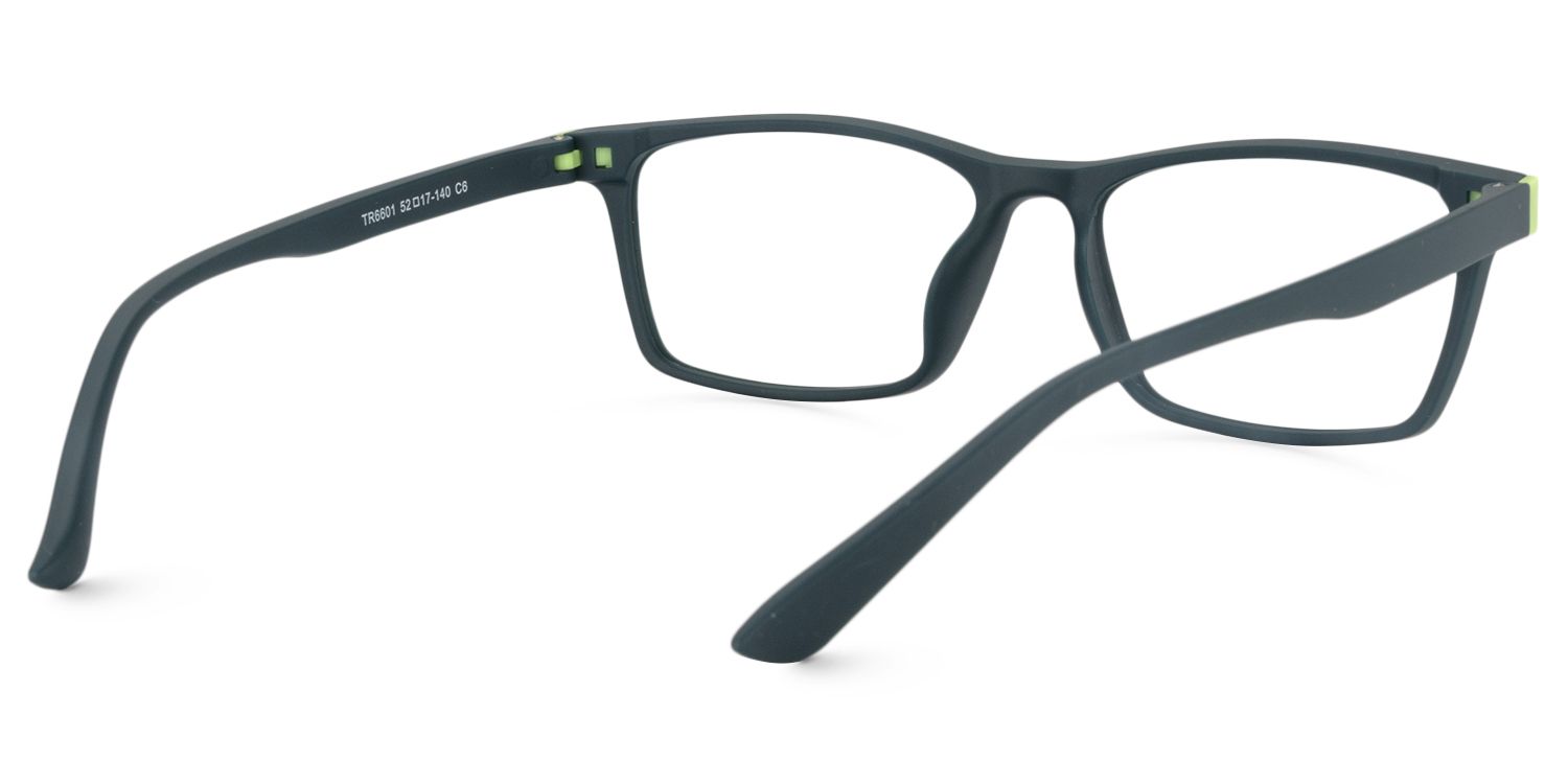 Rectangle Dark Green Glasses | Zeelool Glasses5