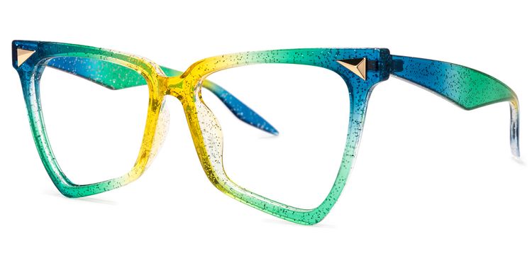 Cicely Geometrical Green Eyeglasses