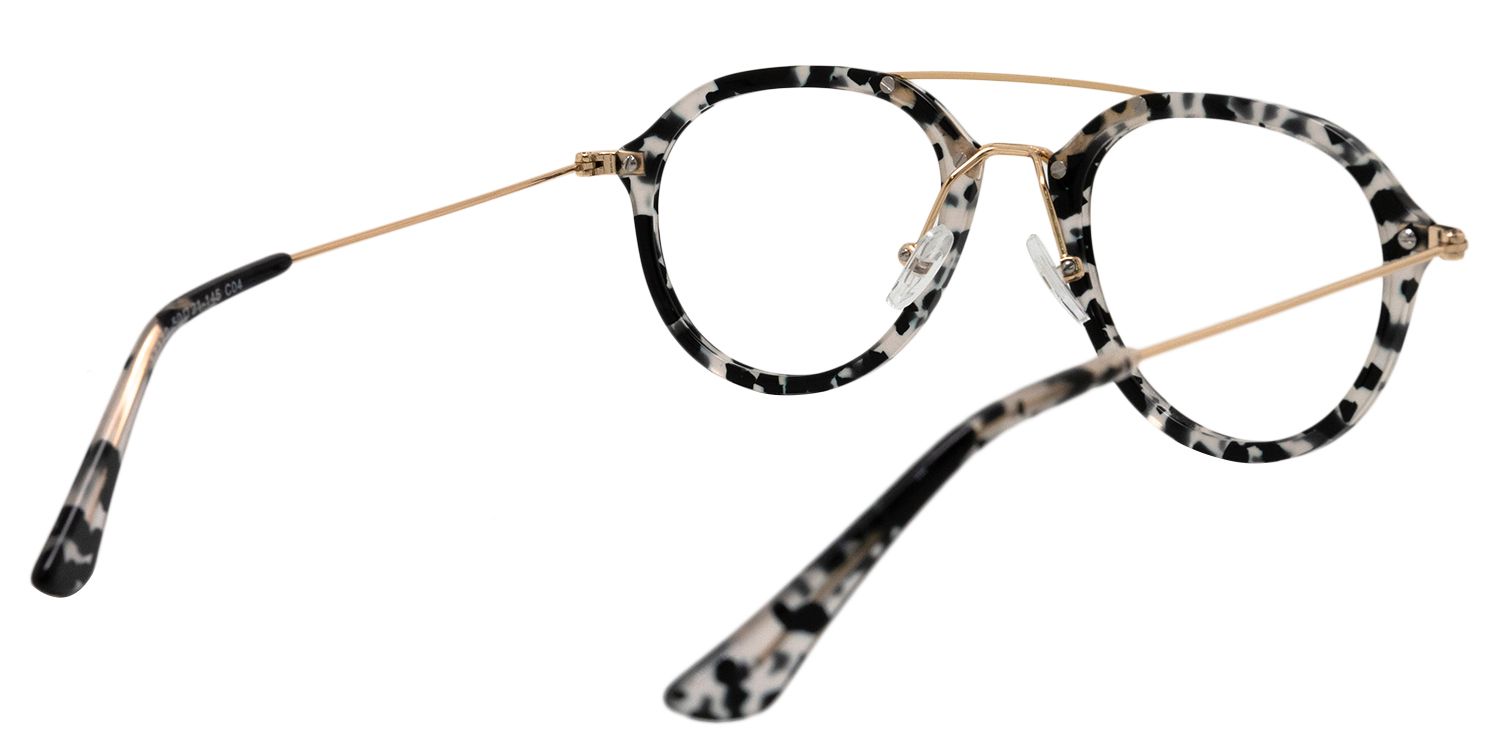 Aviator Black-White Glasses | Zeelool Glasses5