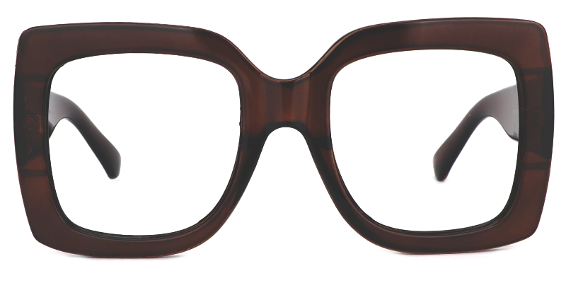 Rectangle Brown Glasses | Zeelool Eyeglass Frames Online0