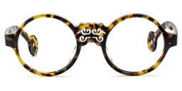 Cinnamon Round Yellow-Tortoise Glasses0