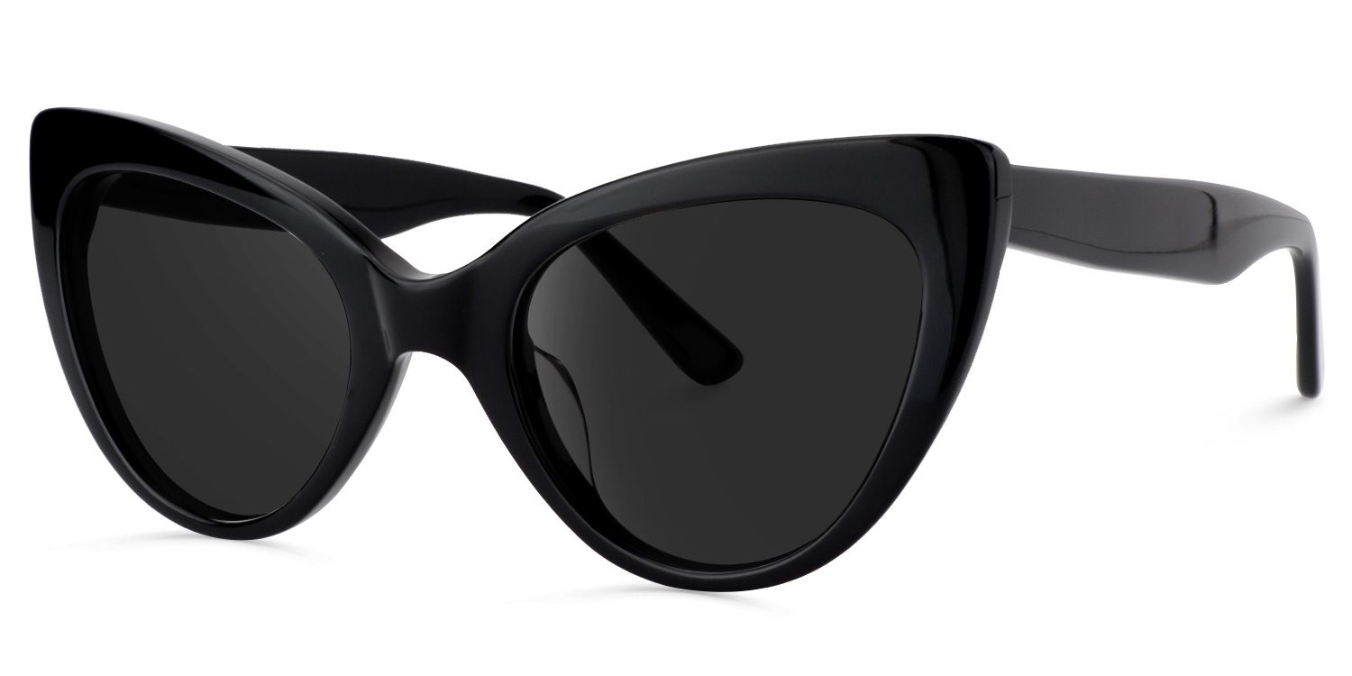 Claudette Acetate Black Cat Eye Frame Sunglasses | ZEELOOL1