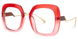 Clarissa Square Red Glasses2