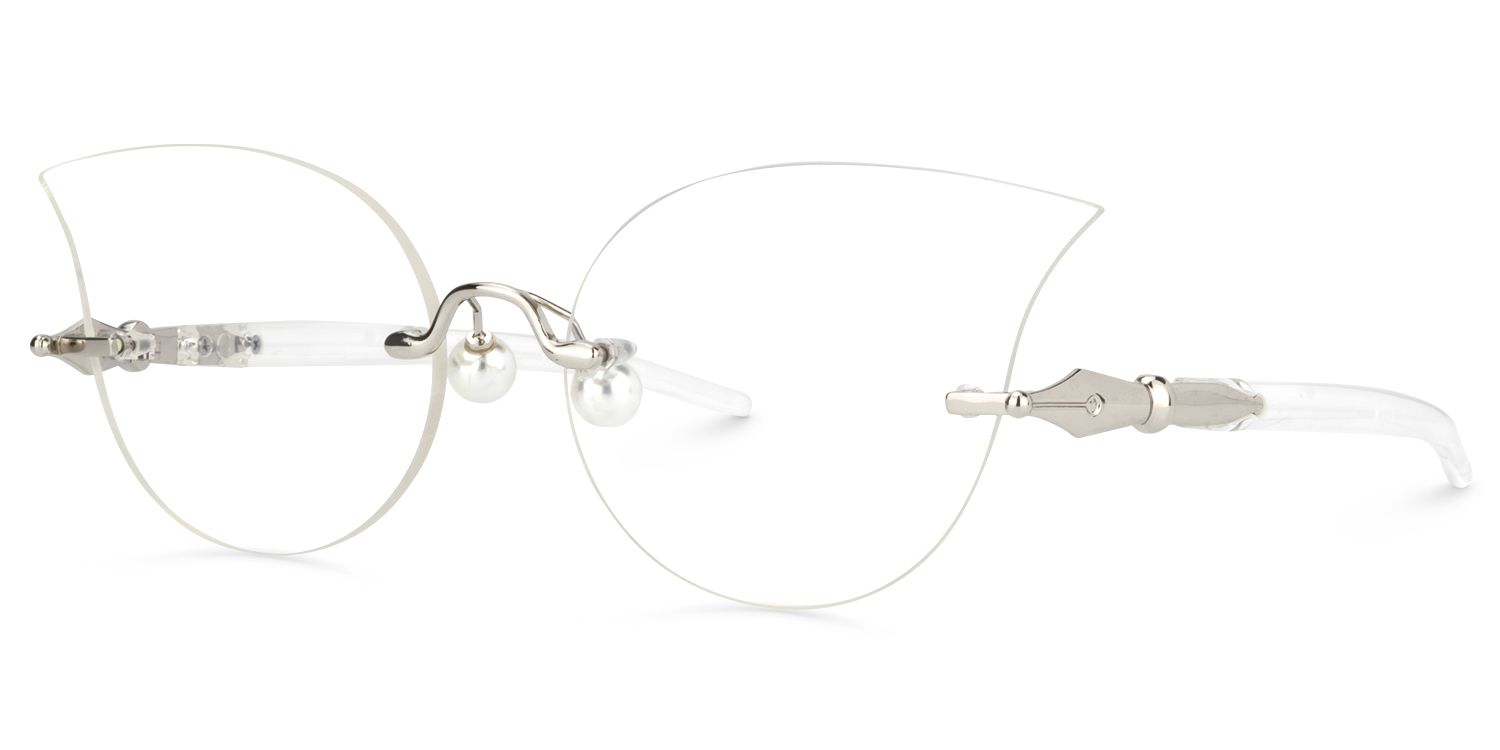 Cat Eye Silver Glasses | Zeelool Glasses1