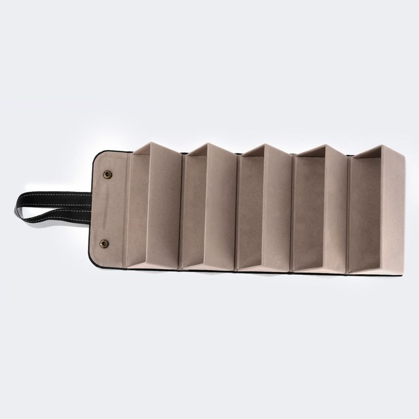 High-end Leather Hanging Black Eyeglasses Storage