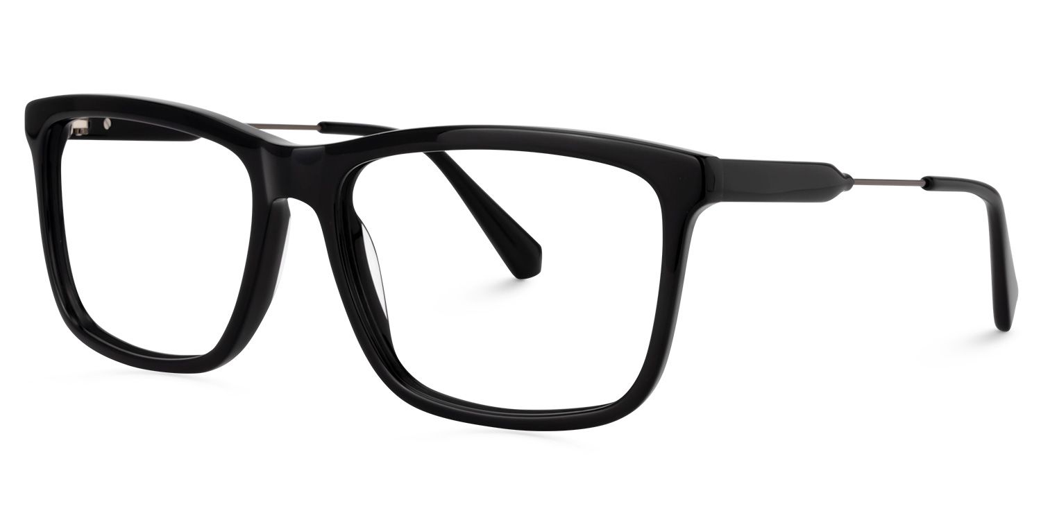 Rectangle Black Glasses | Zeelool Glasses1