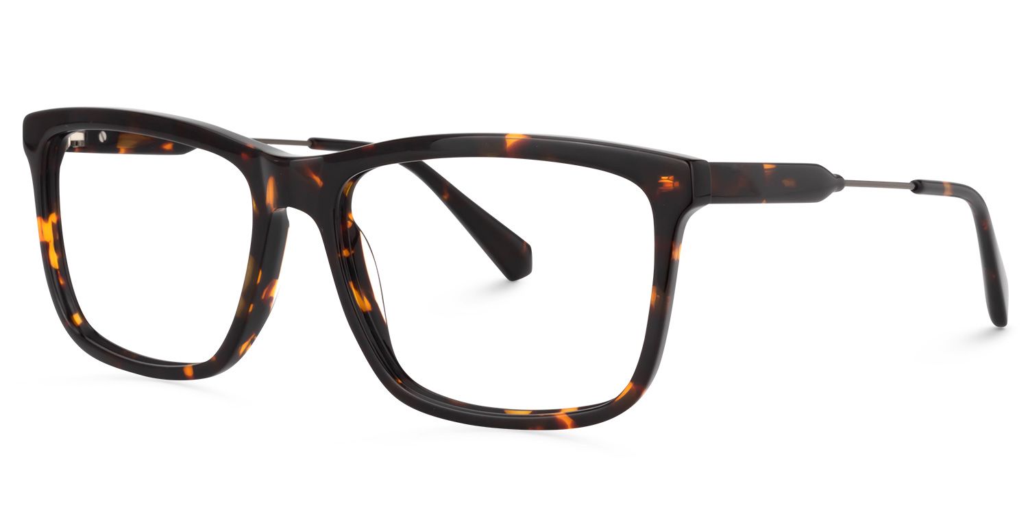 Rectangle Yellow-Tortoise Glasses | Zeelool Glasses1