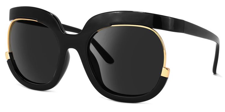 Darice Black Round Sunglasses