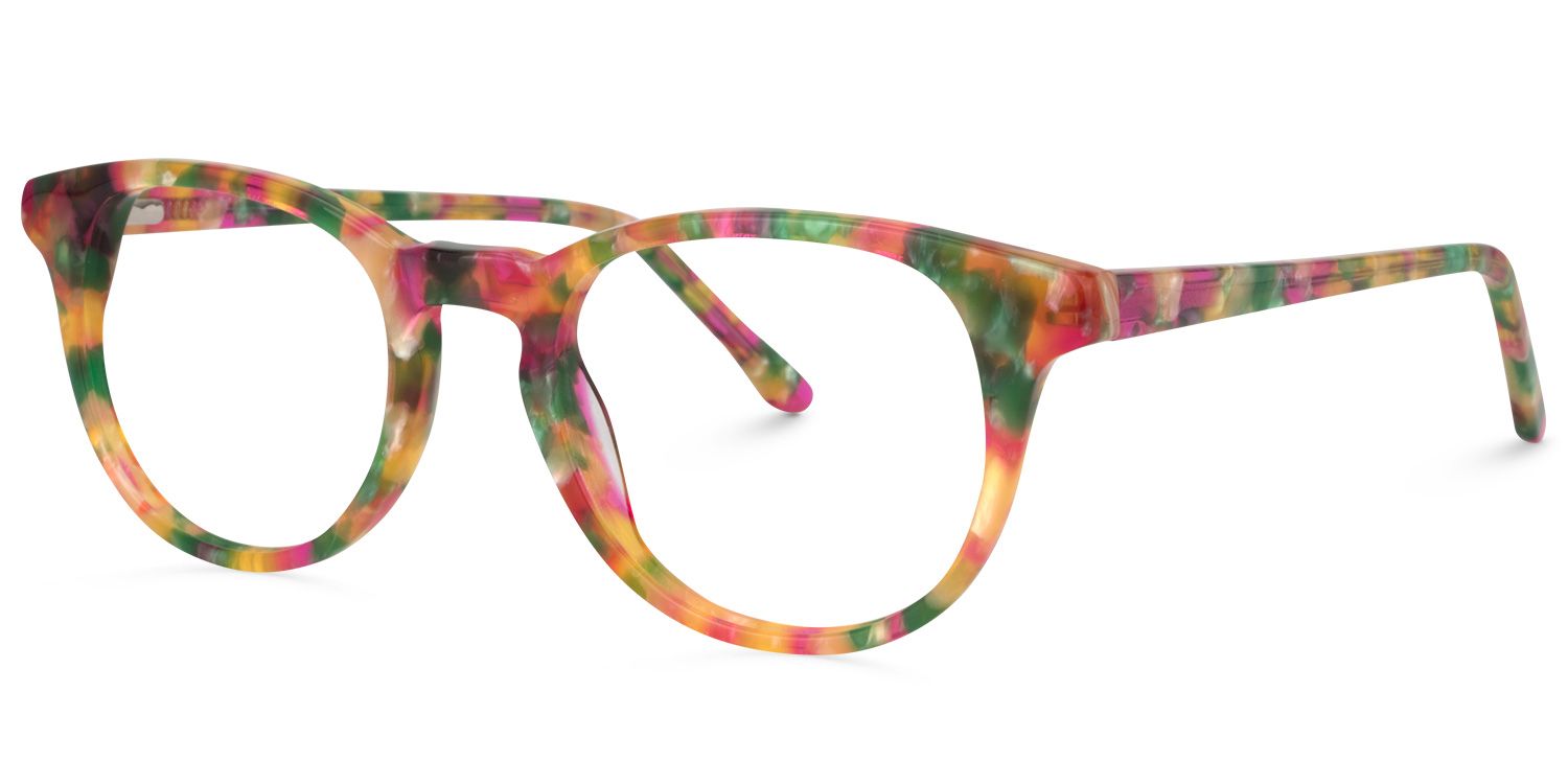 Round Green Floral Glasses | Zeelool Glasses1