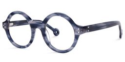 Faithe Round Blue-Gray Glasses1