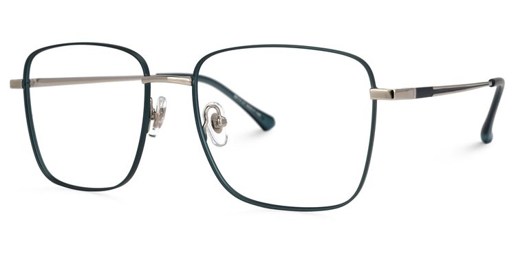 Earlene Square Dark-Green Glasses