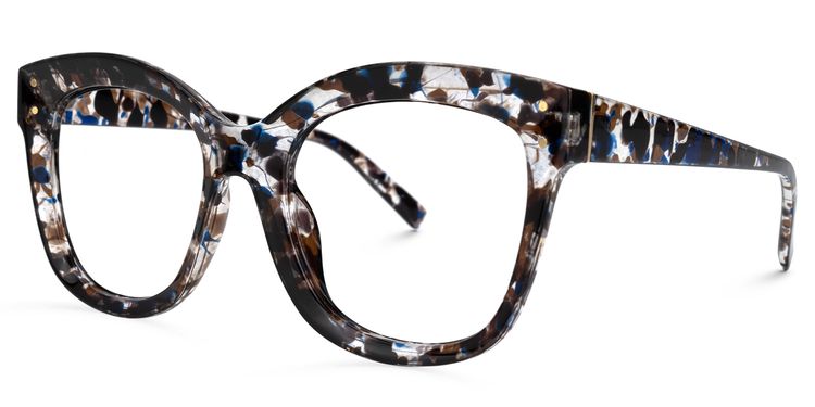 Karode Square Blue-Floral Glasses
