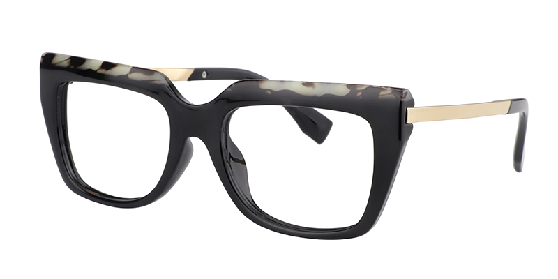 Rectangle Black Glasses | Zeelool Prescription Glasses2