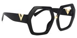 Mohammed Geometric Black Glasses2