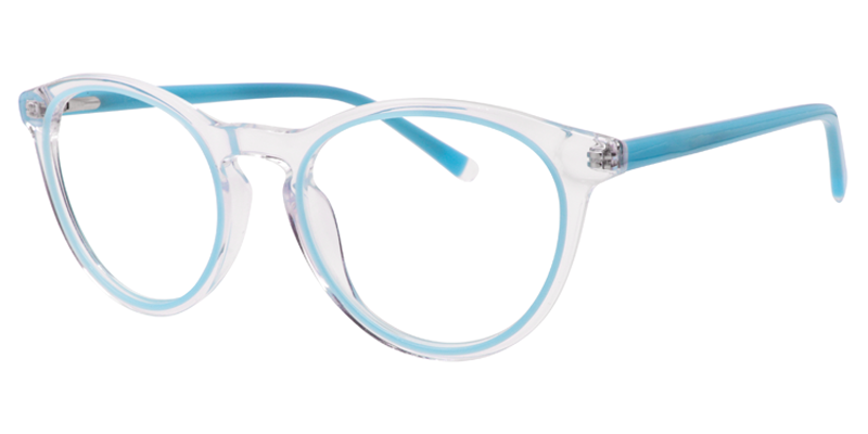 Round Blue&Clear Glasses | Zeelool Eyewear2