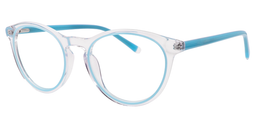 Adrienne Round Blue&Clear Glasses2