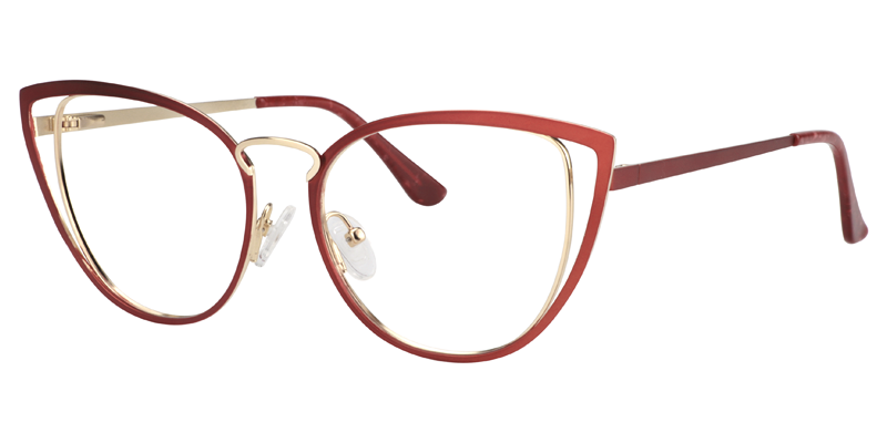 Cateye Red&Gold Glassess | Zeelool Eyeglass Frames2
