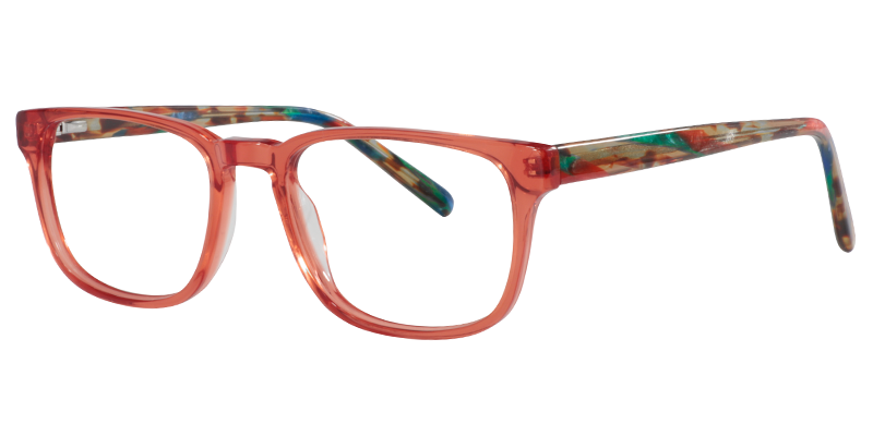 Rectangle Living Coral Glasses | Zeelool Eyeglasses2