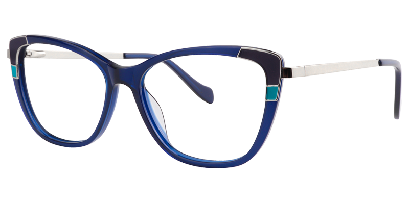 Rectangle Dark Blue Glasses | Zeelool Prescription Glasses2