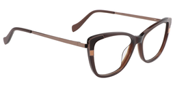 Queena Rectangle Burnt Umber Glasses3