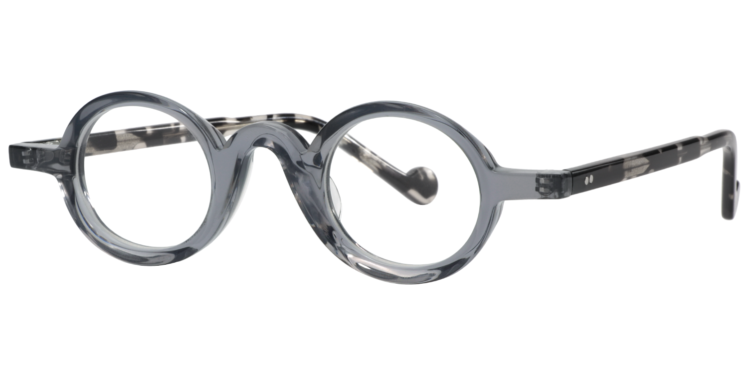 Aaron Round Gray Glasses | Zeelool Eyeglass Frames2