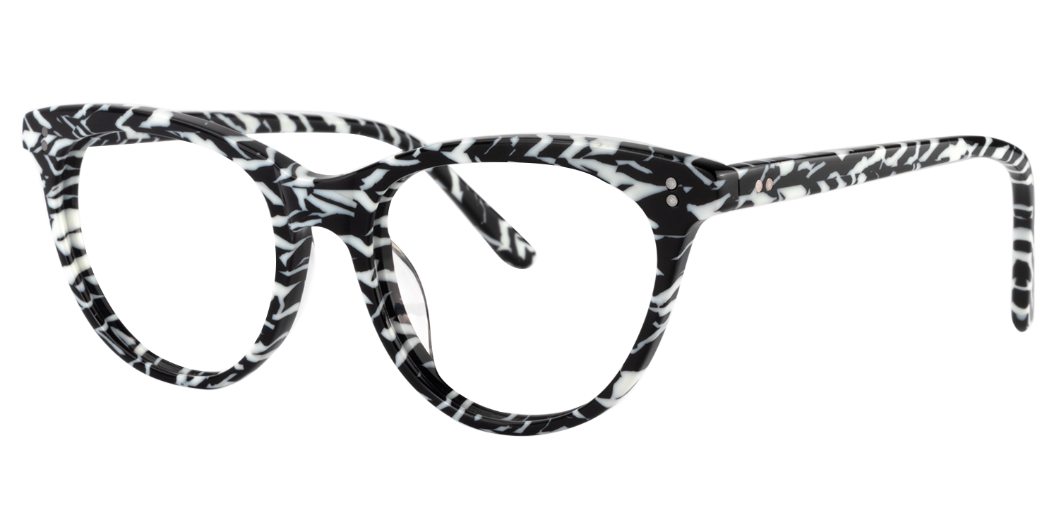 Oval Black-White Glasses | Zeelool Glasses3