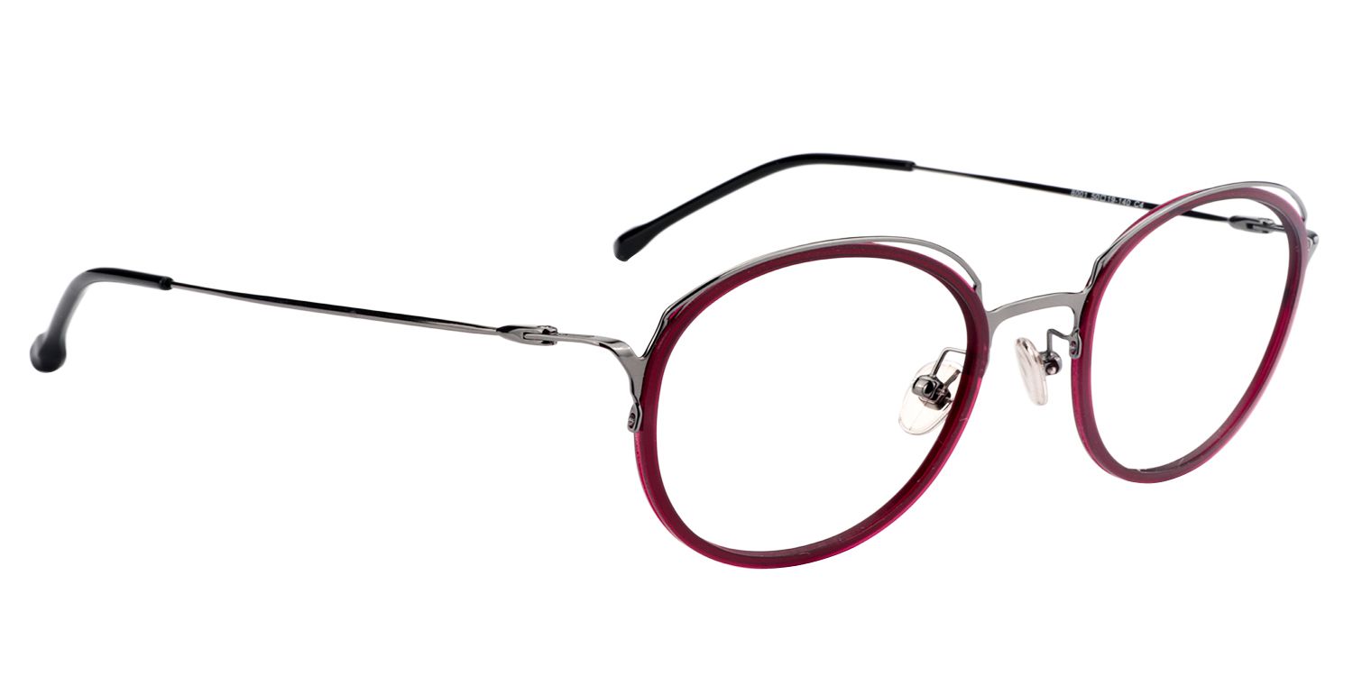 Oval Red Glasses | Zeelool Glasses3