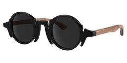 Charlie Black Round Sunglasses1