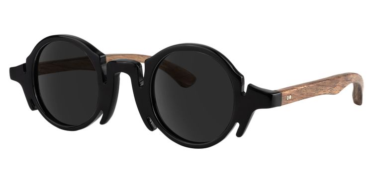 Charlie Black Round Sunglasses