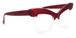 Dent Cat Eye Dark-Red Glasses2