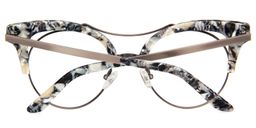 Madeline Cat Eye Marble Color Glasses5
