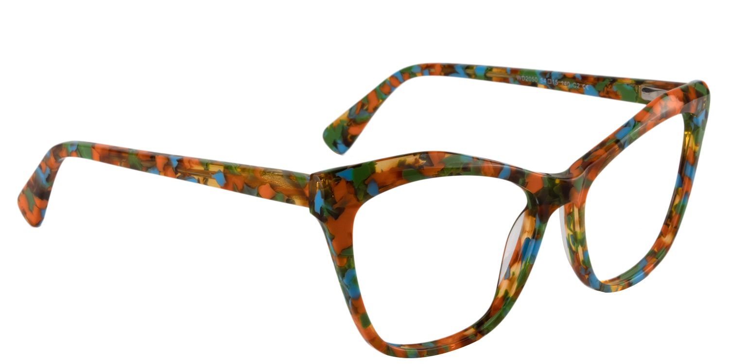 Cateye Orange Pattern Glasses | Zeelool Glasses2