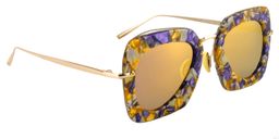 Jesse Square Purple Floral Sunglasses3