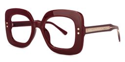 Eloise Square Dark-Red Glasses1