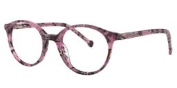 Alder Round Purple Floral Glasses2