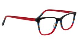 Lauren Rectangle Red Glasses2