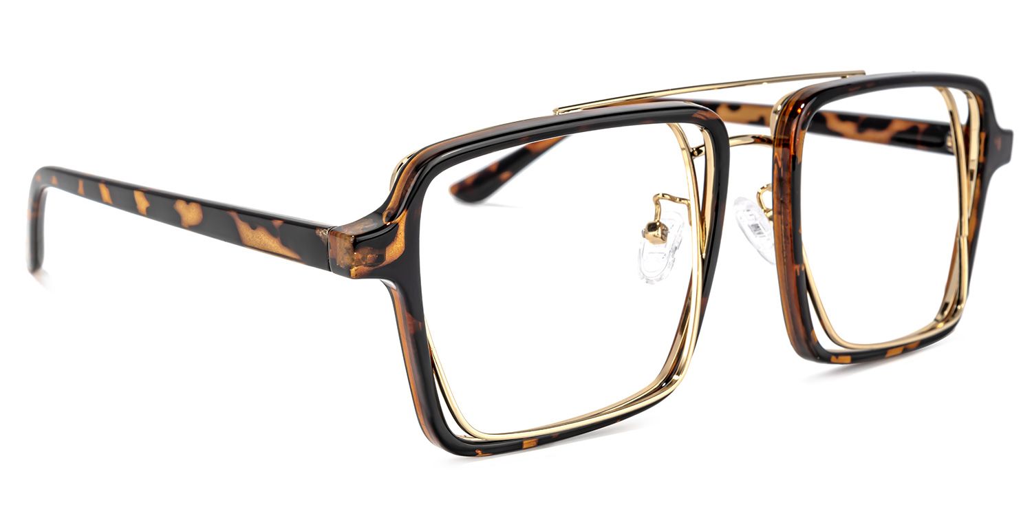 Aviator Tortoise-Gold Glasses | Zeelool Glasses2