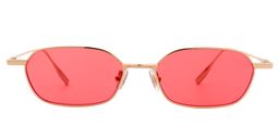 Emma Rectangle Gold Sunglasses0