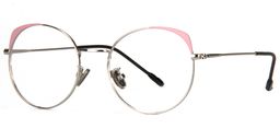 Sharon Cat Eye Pink/Sliver Glasses2