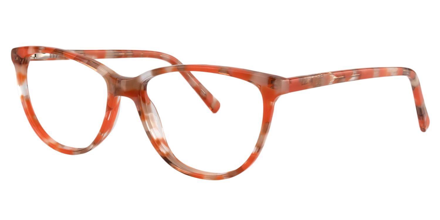 Oval Orange-Pattern Glasses | Zeelool Glasses2