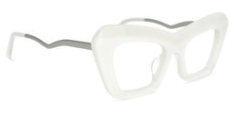 Notes Cateye White Glasses2