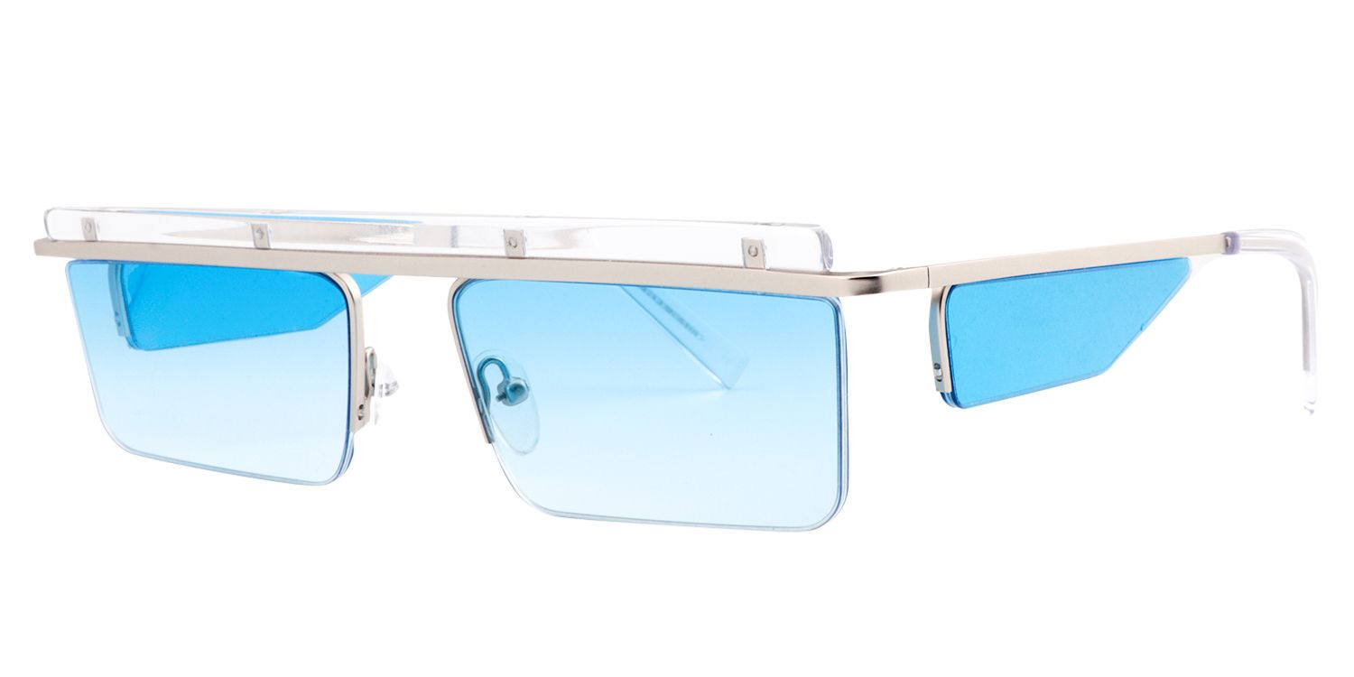 Rectangle Silver Sunglasses | Zeelool Sunglasses3