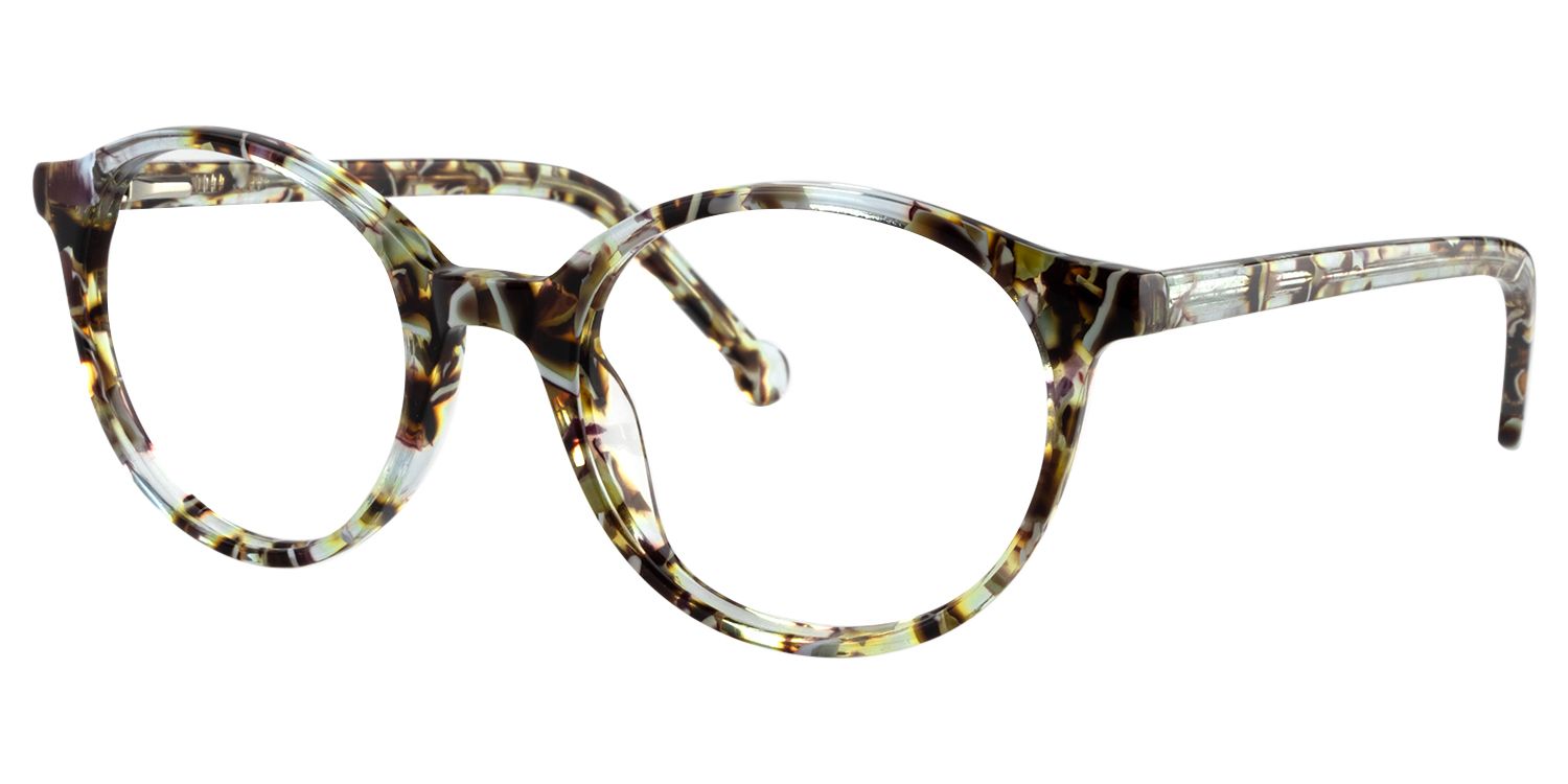 Round Brown Pattern Glasses | Zeelool Glasses3