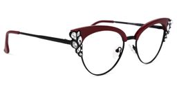 Hearn Cat Eye Dark-Red Glasses2
