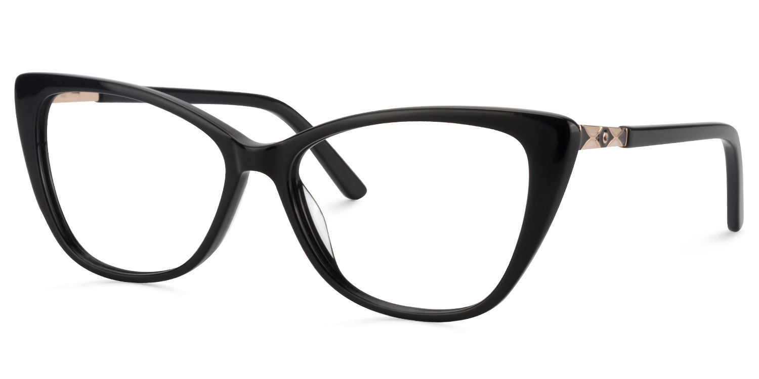 Cat eye Black Glasses | Zeelool Glasses2