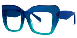 Charmaine Cat Eye Blue-Green Glasses1