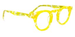 Abigail Round Yellow Glasses2