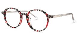 Carmine Round Black/Red Glasses2
