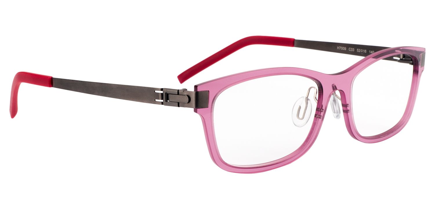 Rectangle Pink-Red Glasses | Zeelool Glasses3